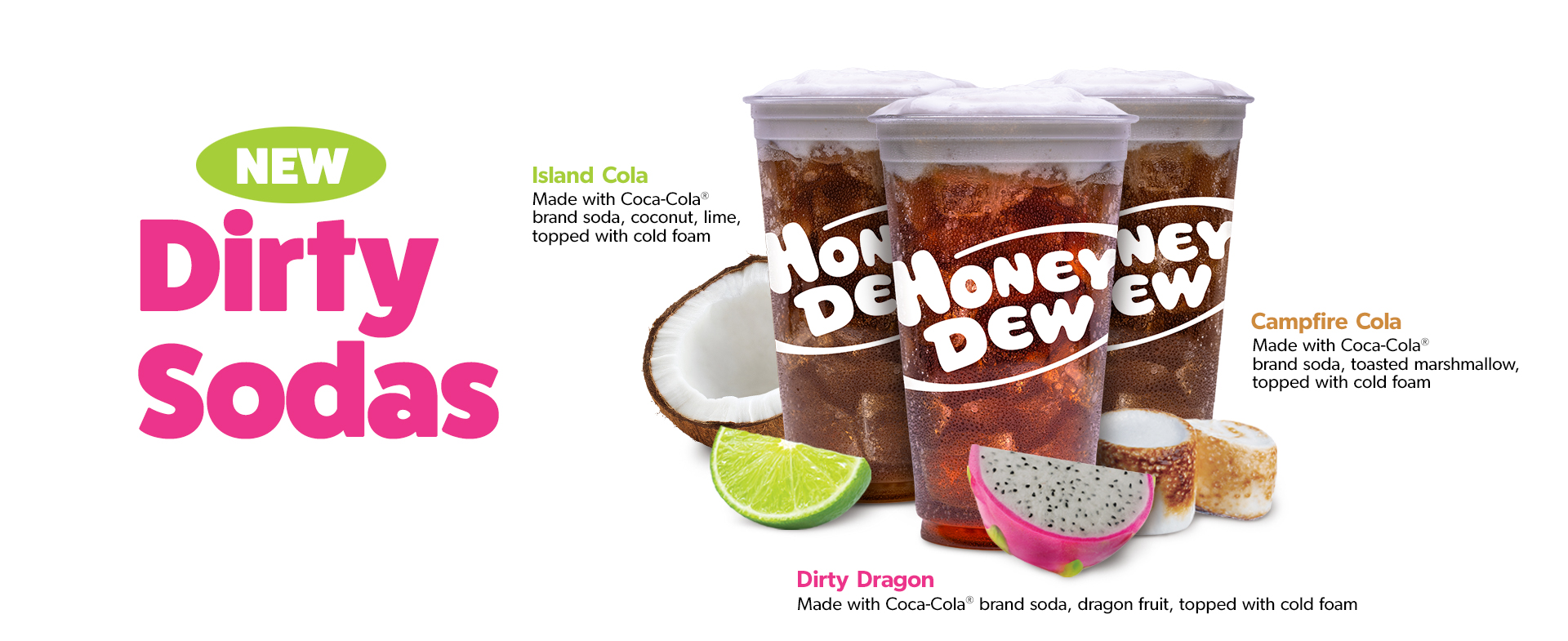 New Dirty Sodas - Island Cola, Dirty Dragon, and Campfire Cola